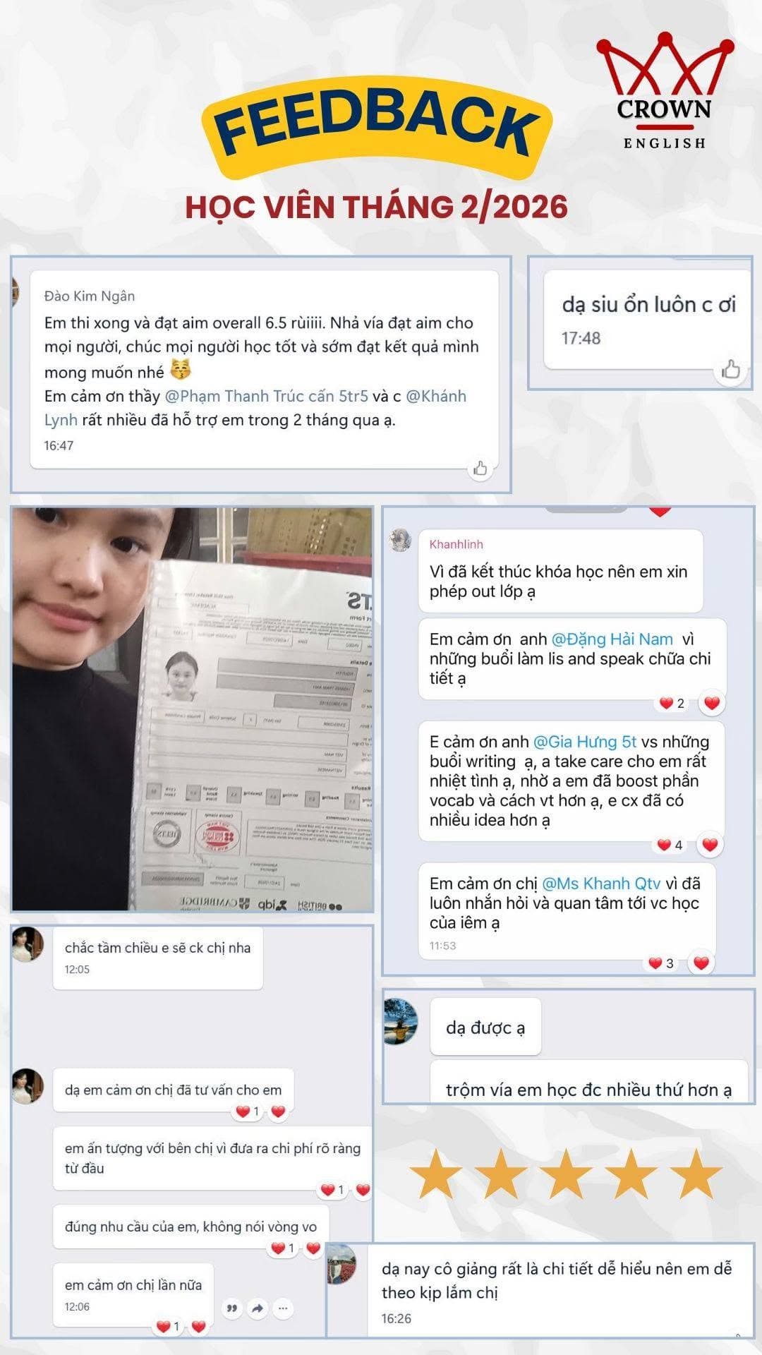Cảm nhận học viên tháng 2/2026 · Bảng 2